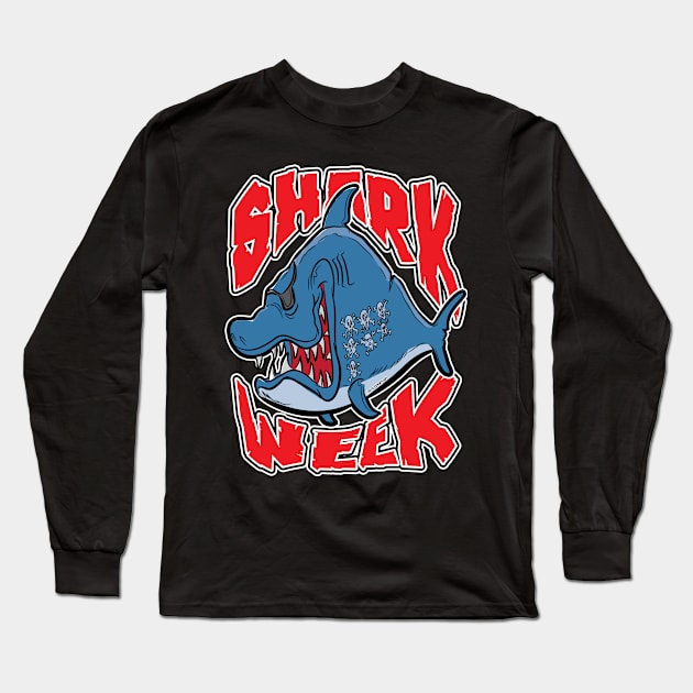 Pirate Shark Week Long Sleeve T-Shirt by eShirtLabs